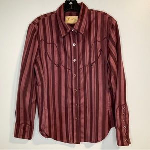 Scully Women’s Western Shirt Snap Burgundy Heavyweight Shirt M